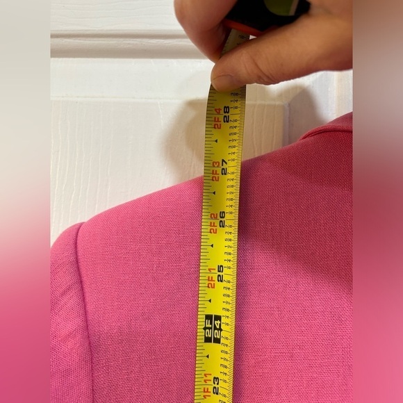 Chadwicks of Boston Linen Blend Pink Blazer Double Button Lined Women Size 8 - Picture 5 of 6